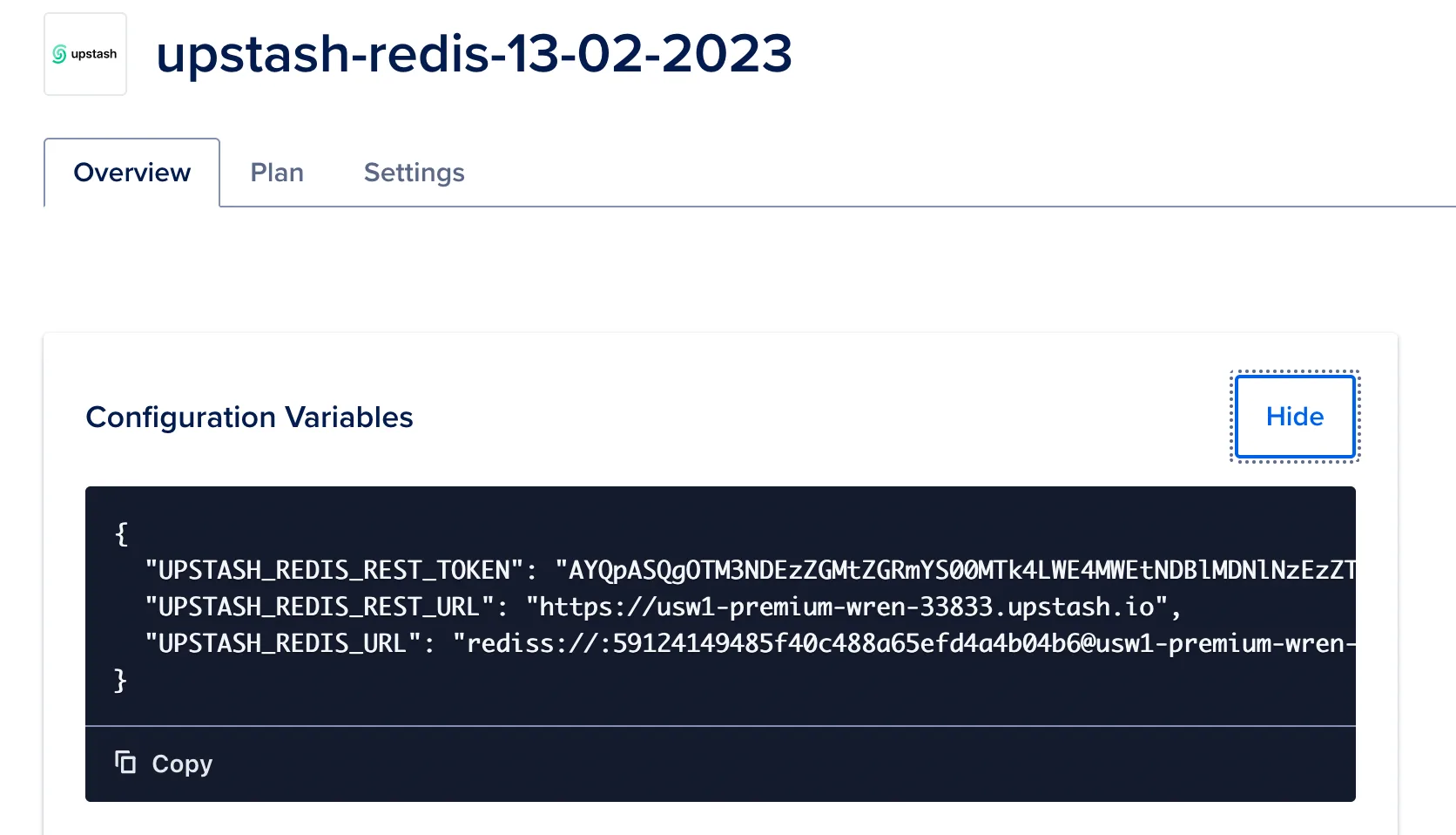 Select an Upstash Redis database in DigitalOcean