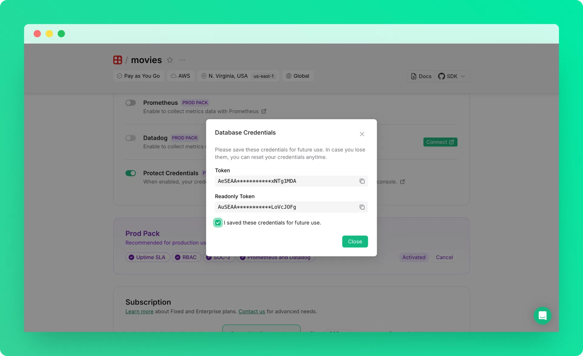 Save protected Redis credentials