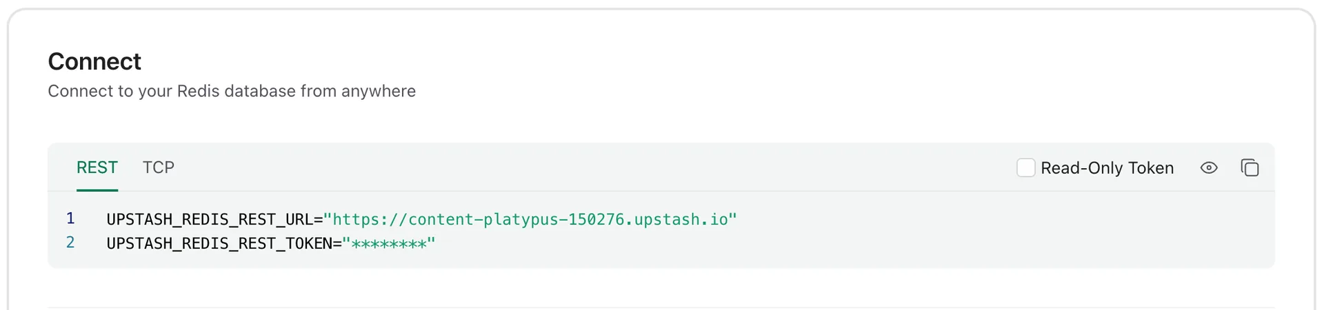 Redis REST API tokens