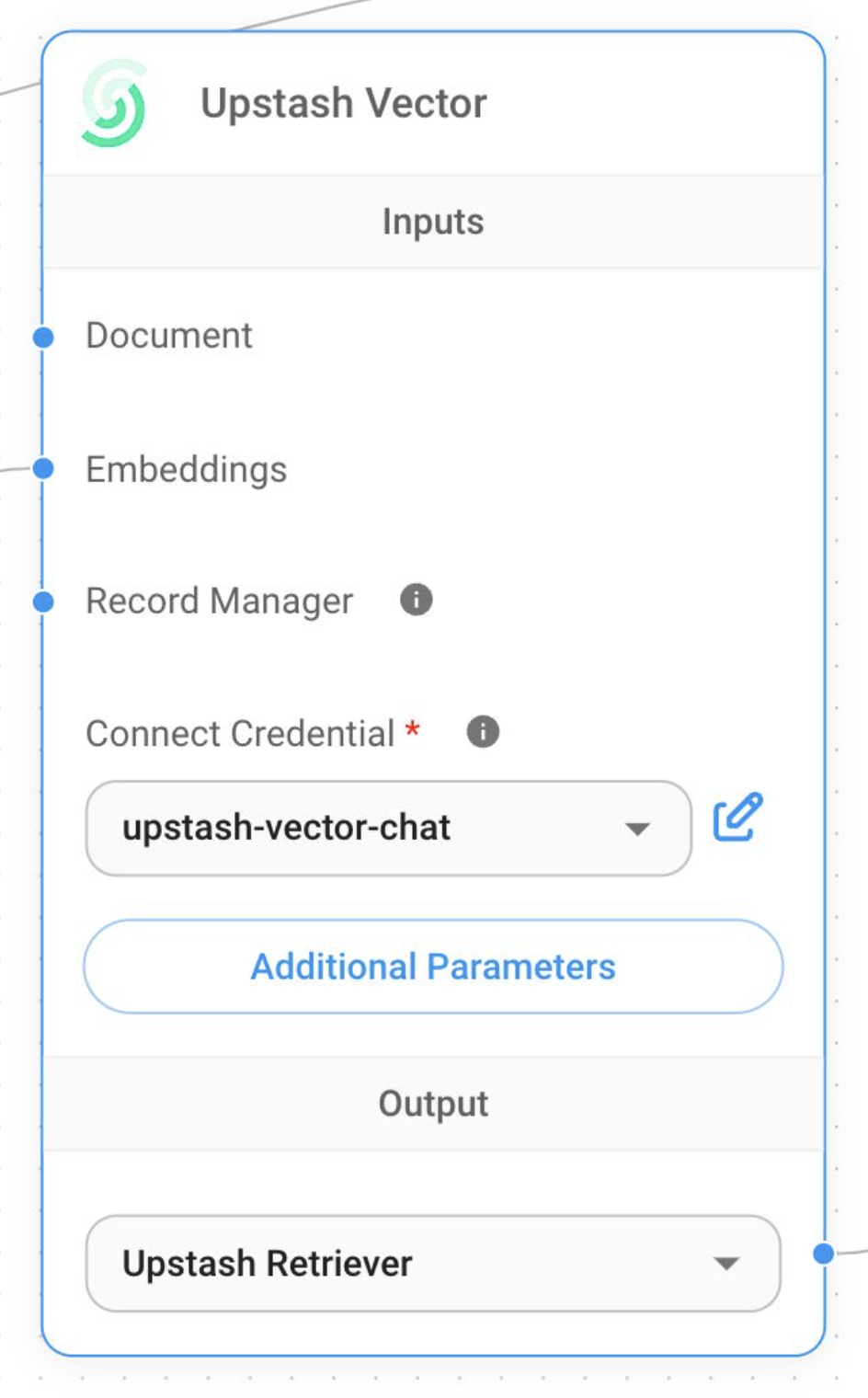 Upstash Vector node in Flowise